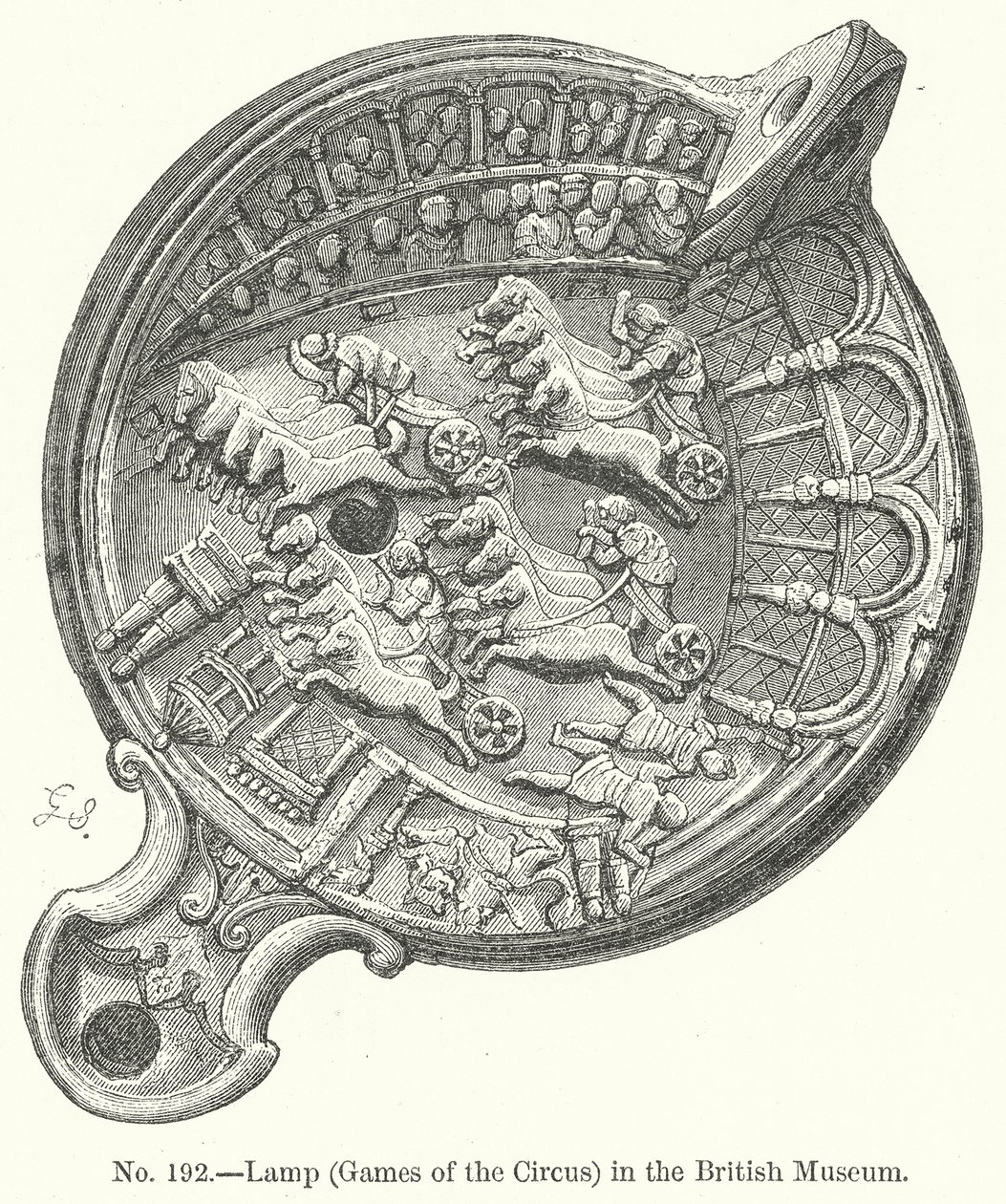 Lampada (Giochi del circo) al British Museum (incisione) da English School