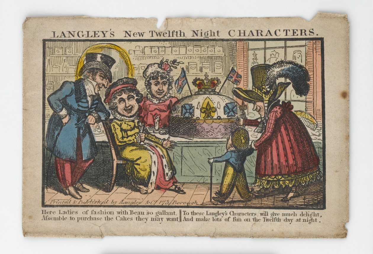 La nuova busta dei personaggi della Dodicesima Notte di Langley, 1818 da English School