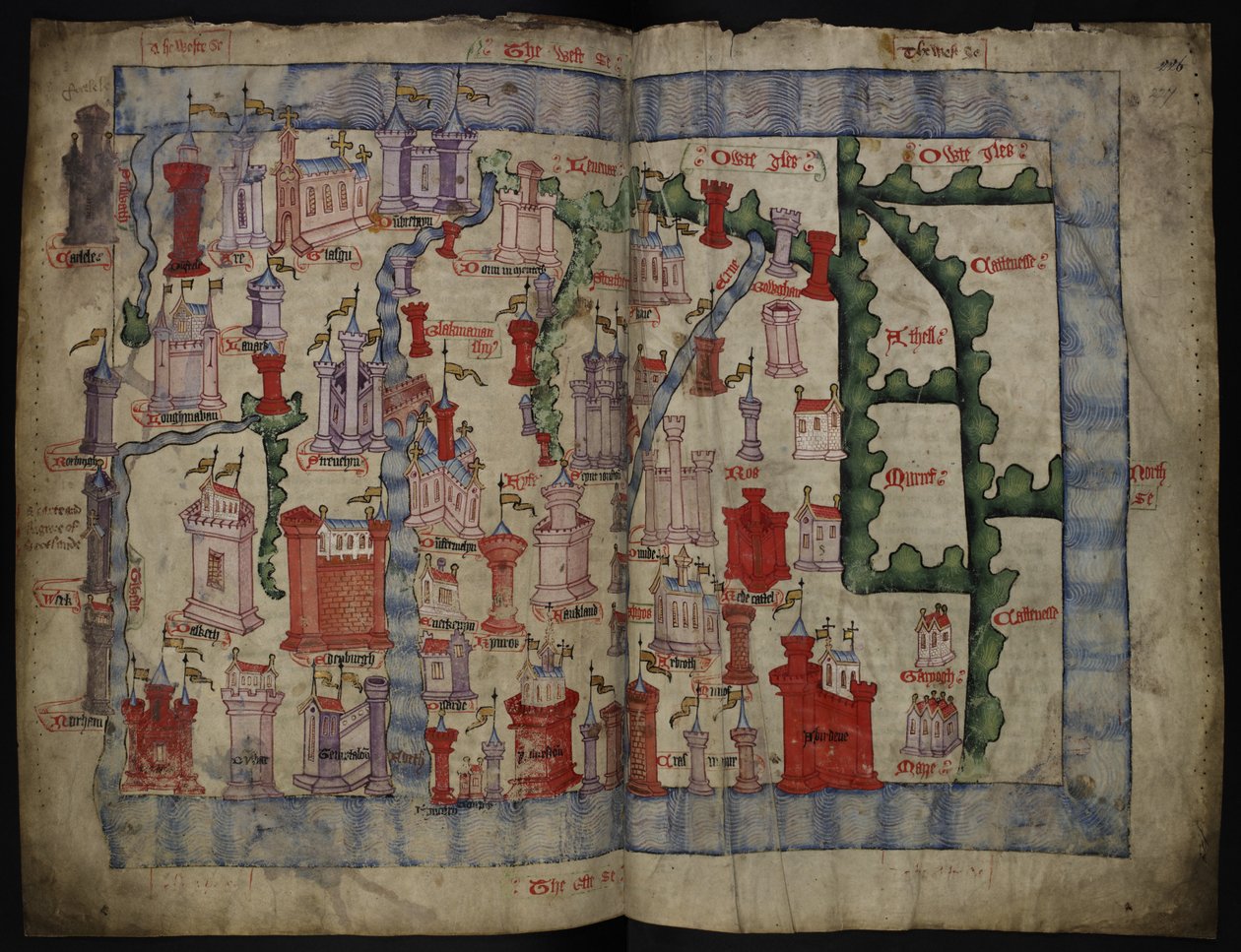 Mappa della Scozia di John Harding, c.1450 da English School
