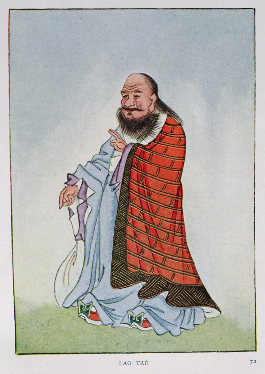 Lao-Tzu (604-531 a.C. circa), illustrazione da "Miti e leggende della Cina", di Edward T.C. Werner, pubblicato da George G. Harrap  Co. da English School