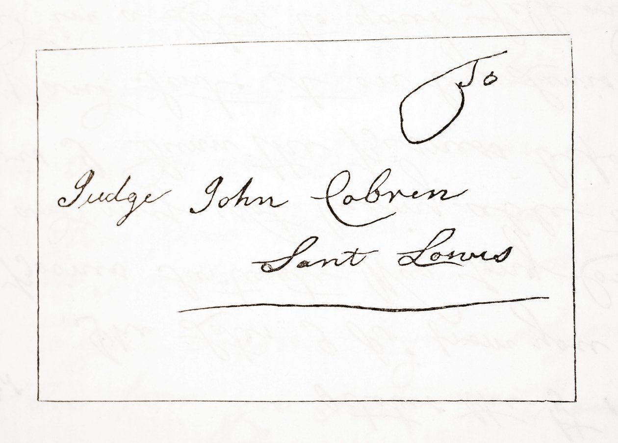 Lettera di Daniel Boone al giudice John Cobren, originale datata 5 ottobre 1809 da English School
