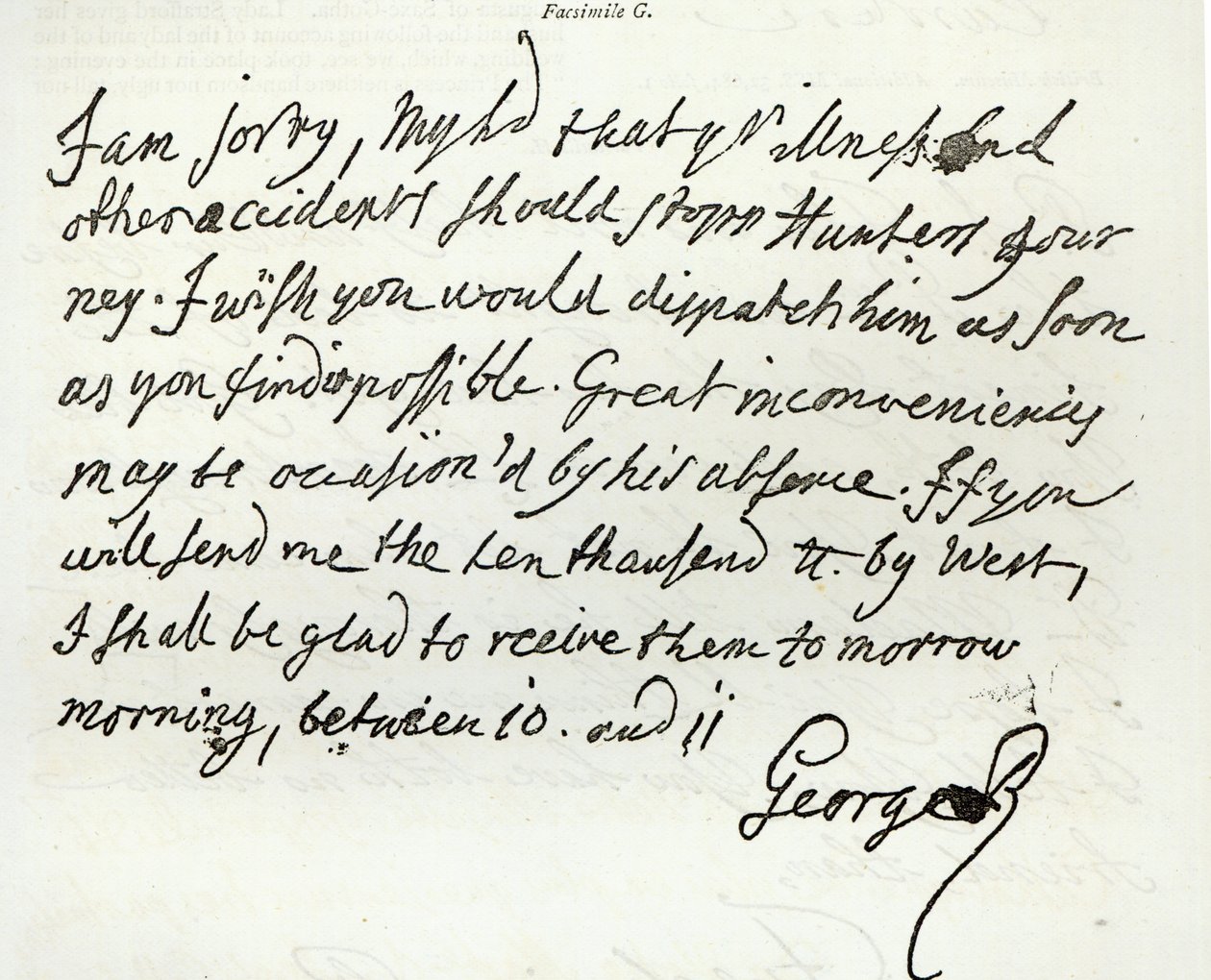Lettera di Giorgio II al Duca di Newcastle, 1759, pubblicata in 