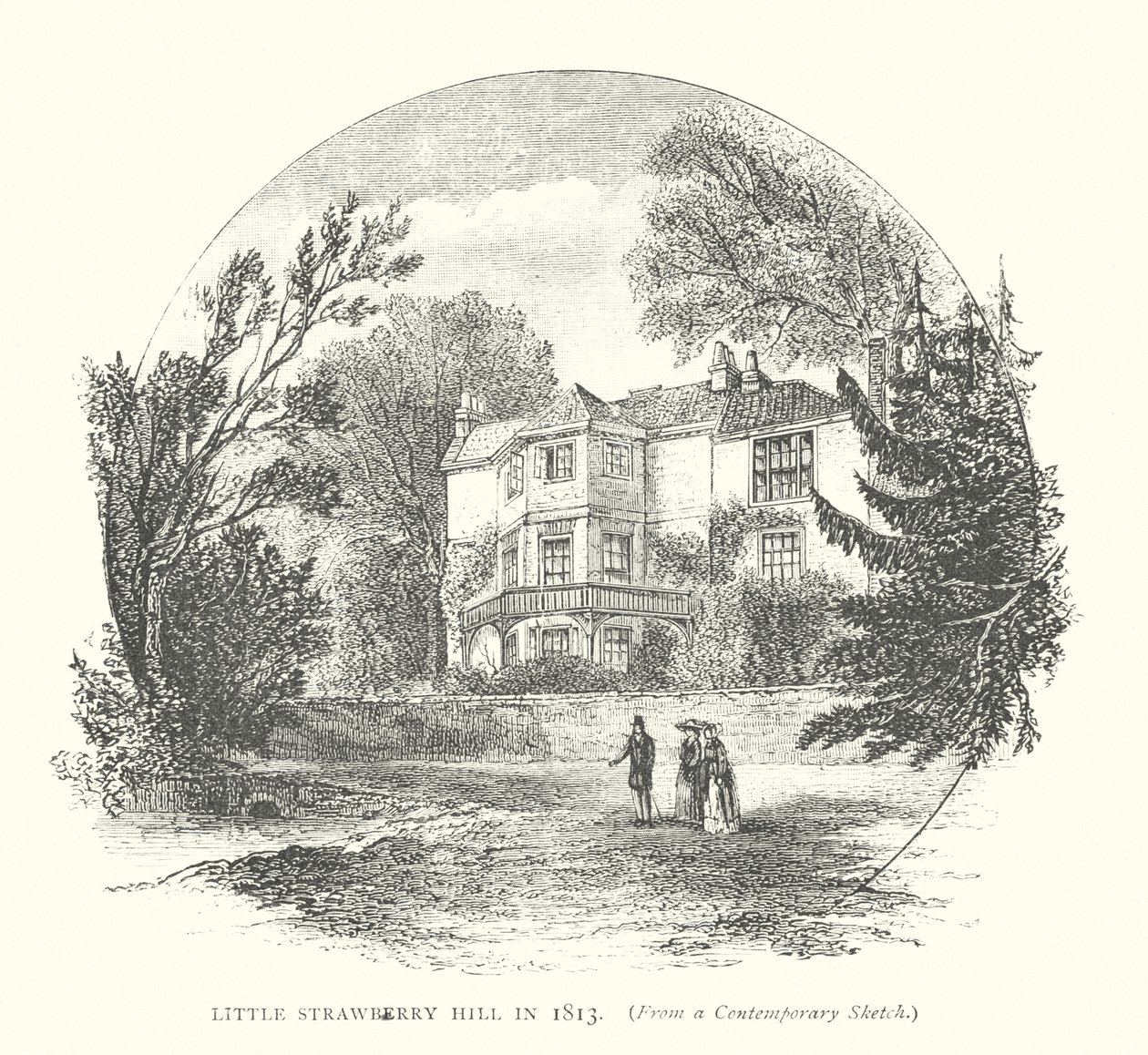 Little Strawberry Hill nel 1813 (incisione) da English School