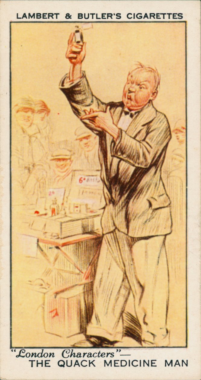 Personaggi di Londra: Il medico ciarlatano (litografia a colori) da English School