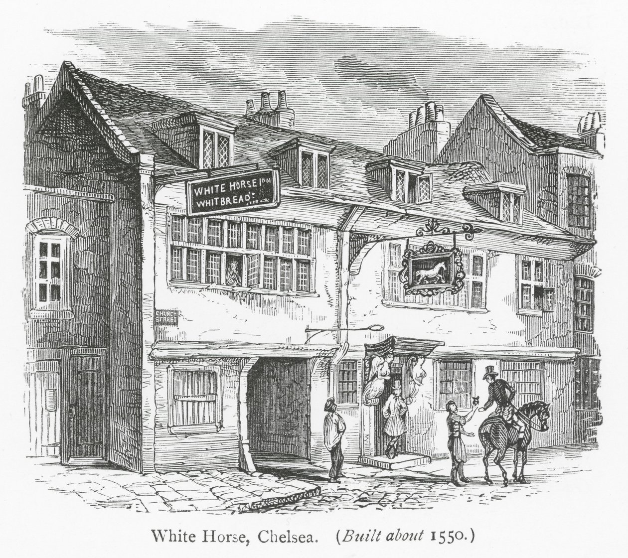 Club di Londra: White Horse, Chelsea (incisione) da English School