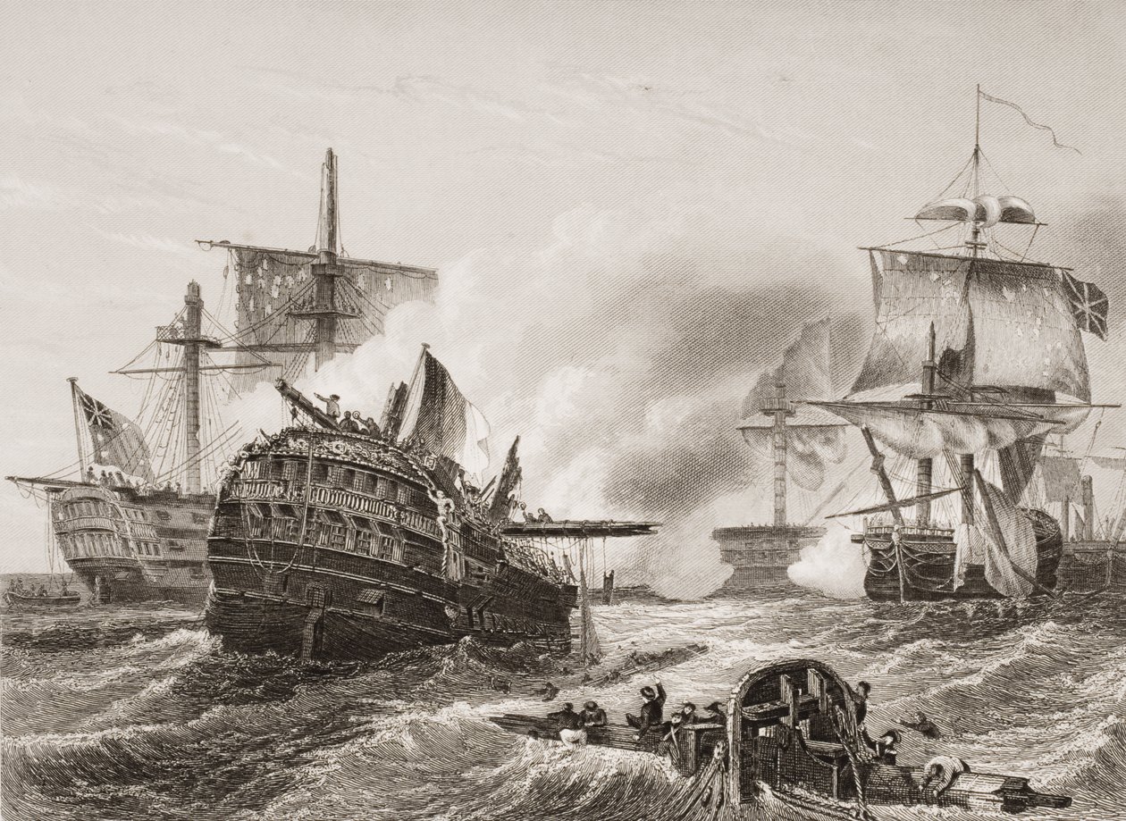 La Vittoria di Lord Howe sui Francesi, illustrazione da 