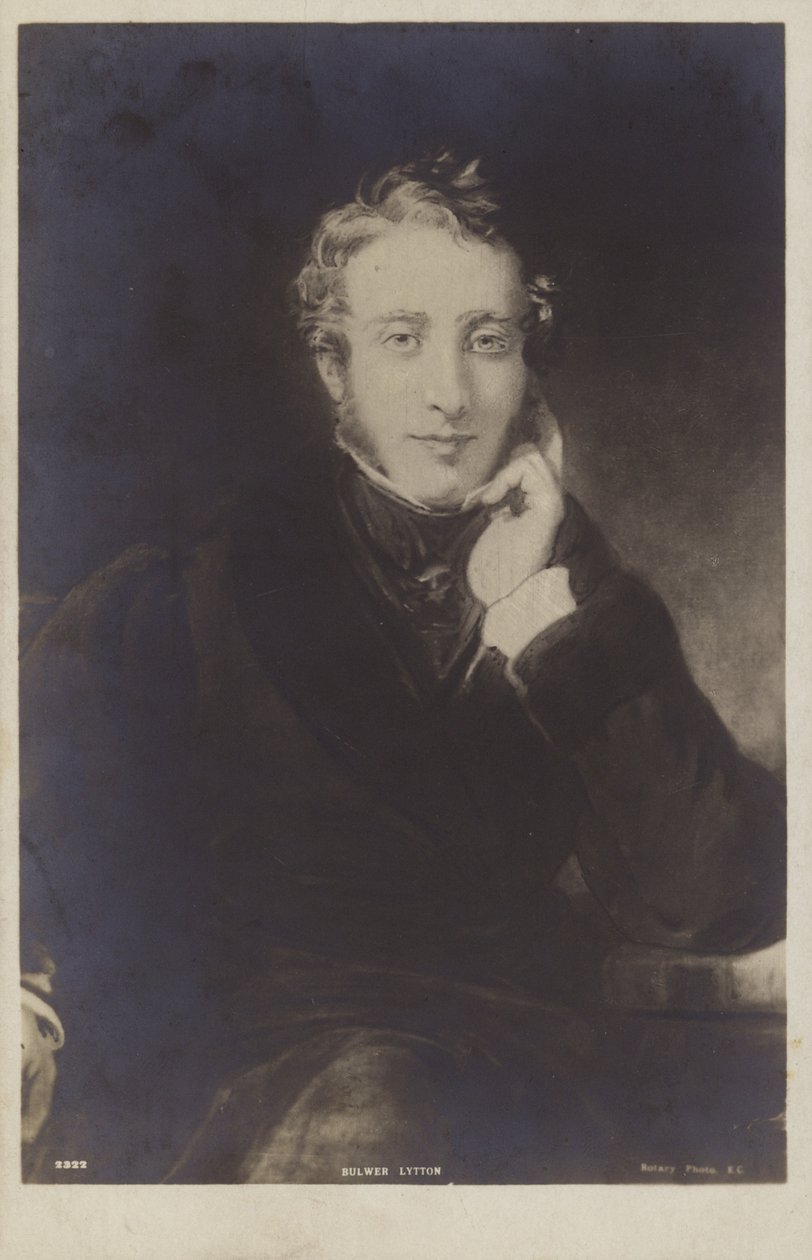 Lord Lytton (1803-1873), politico, romanziere, poeta e drammaturgo inglese (litografia) da English School