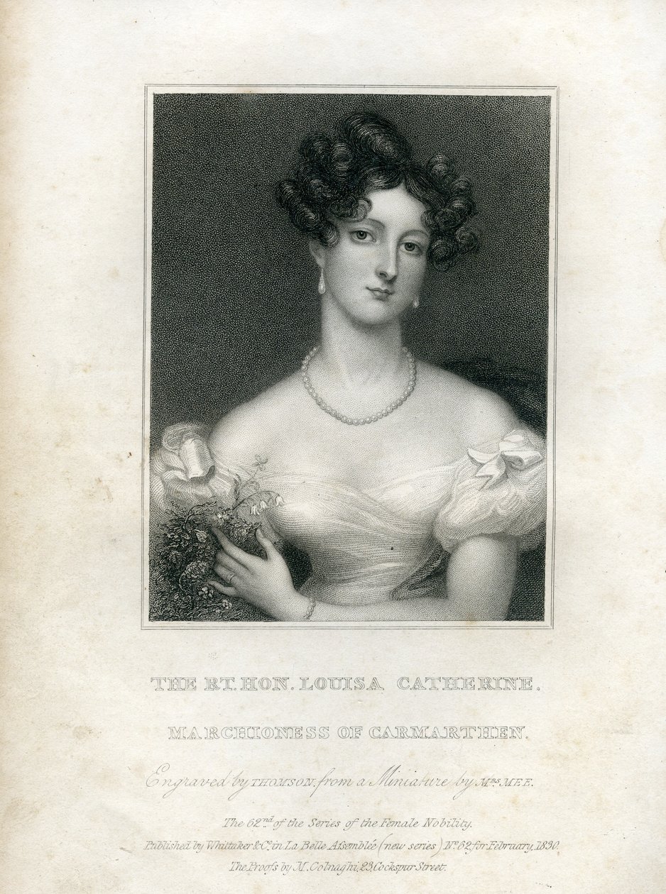 Louisa Catherine Osborne, Duchessa di Leeds quando Marchesa di Carmarthen, 1830 da English School