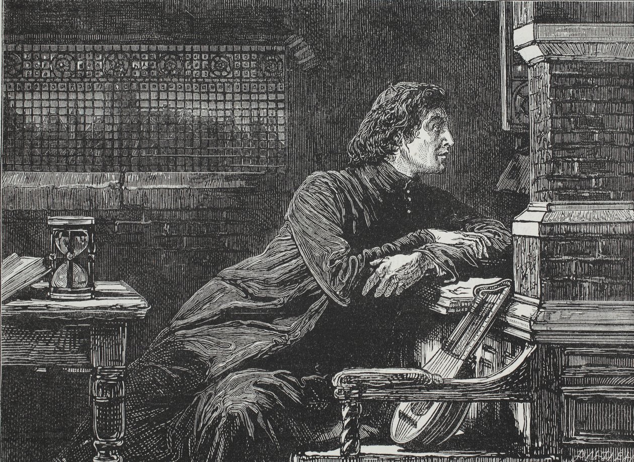 Lutero alla finestra, illustrazione da La storia del protestantesimo di James Aitken Wylie (1808-1890), pub. 1878 da English School
