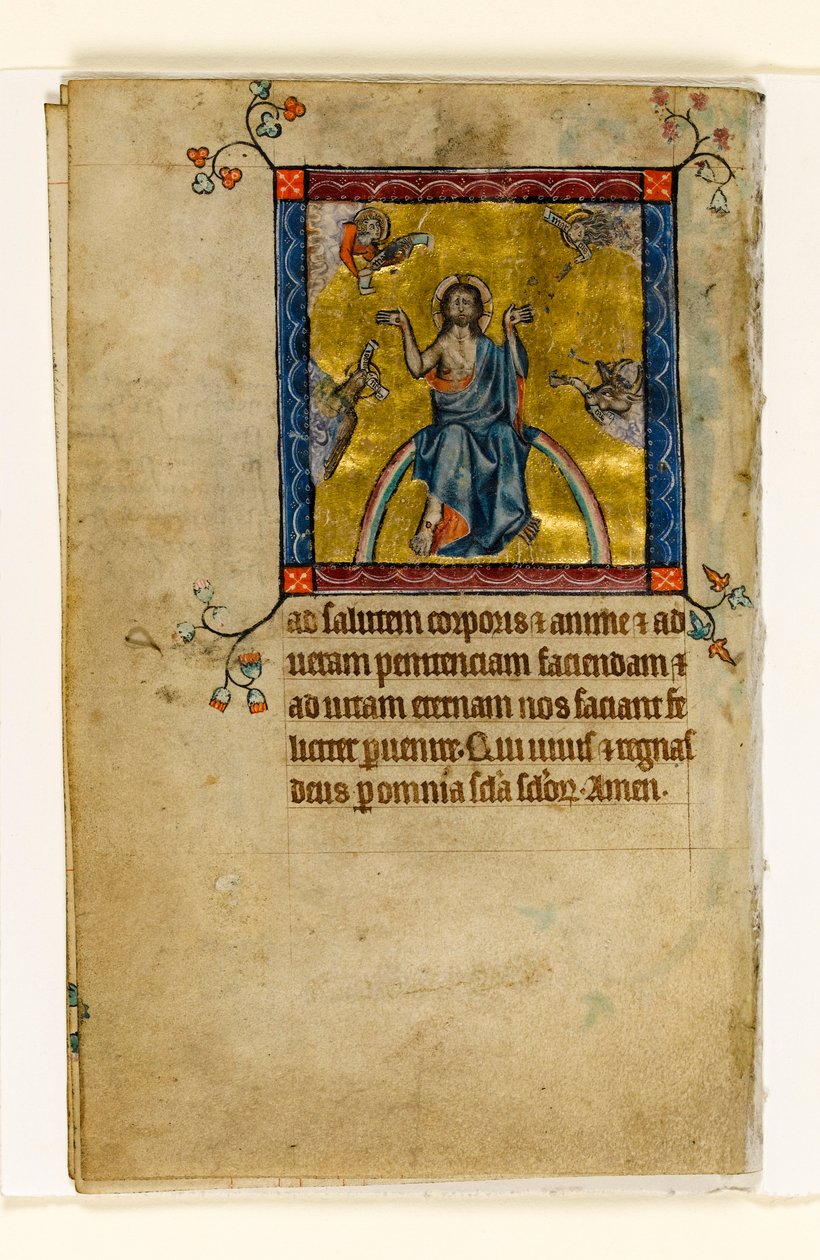 MS 1-2005, fol. 8v: Cristo in giudizio, miniatura dal Salterio di Macclesfield, Uso di Sarum, East Anglia, c.1330 da English School