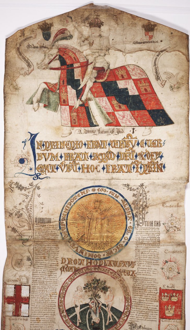 MS Lewis E 201 sezione 1, Cronaca della storia del mondo dalla creazione a Woden, con una genealogia di Edoardo IV, c.1461 da English School