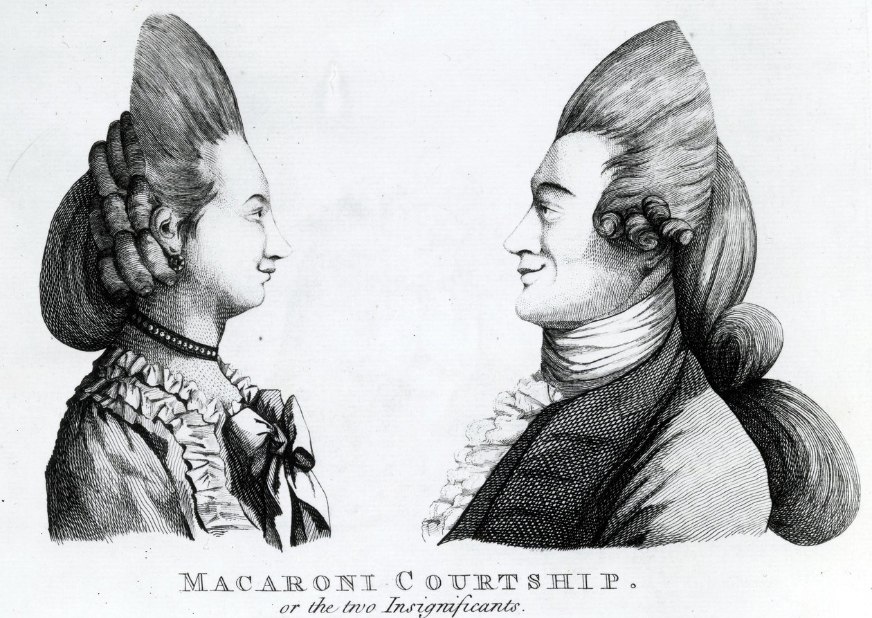 Corteggiamento Maccherone, o i due Insignificanti, pubblicato da M. Darly, 1772 da English School
