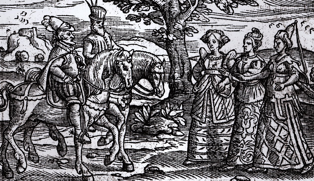 Macbeth, Banquo e le Tre Streghe, La Storia della Scozia, 1577 da English School