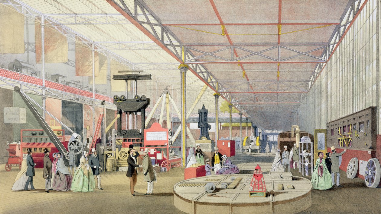 Macchinari, da Immagini Comprensive della Grande Esposizione del 1851 di Dickinson, pubblicato nel 1854 da English School