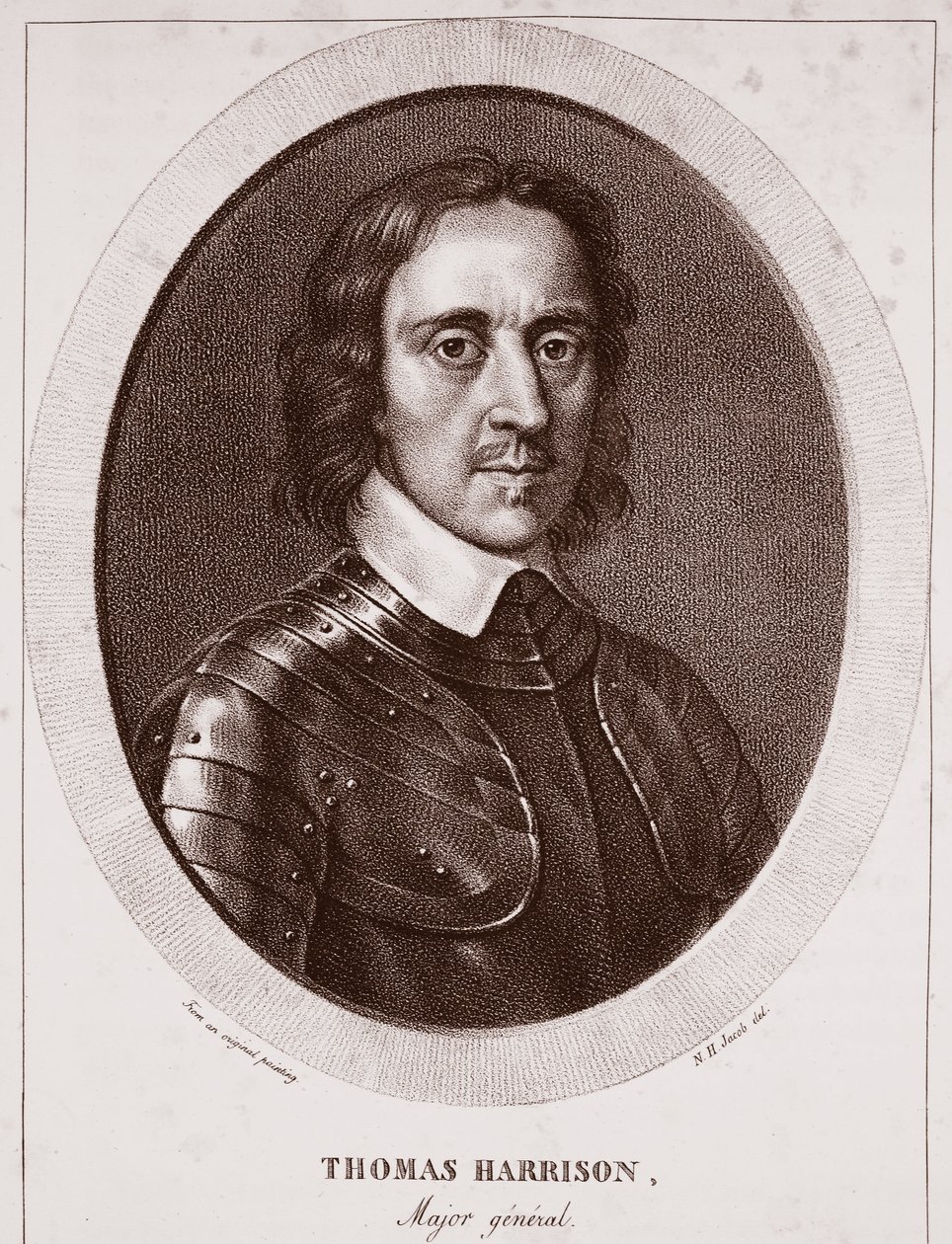 Maggior Generale Thomas Harrison, attribuito a N.H. Jacob, inciso da de Langlume da English School
