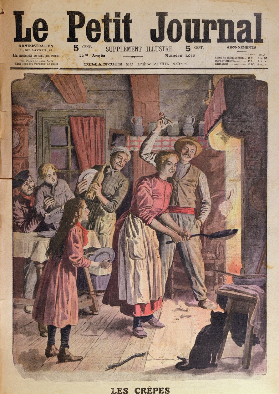 Fare le frittelle, illustrazione da Le Petit Journal, 26 febbraio 1911 da English School