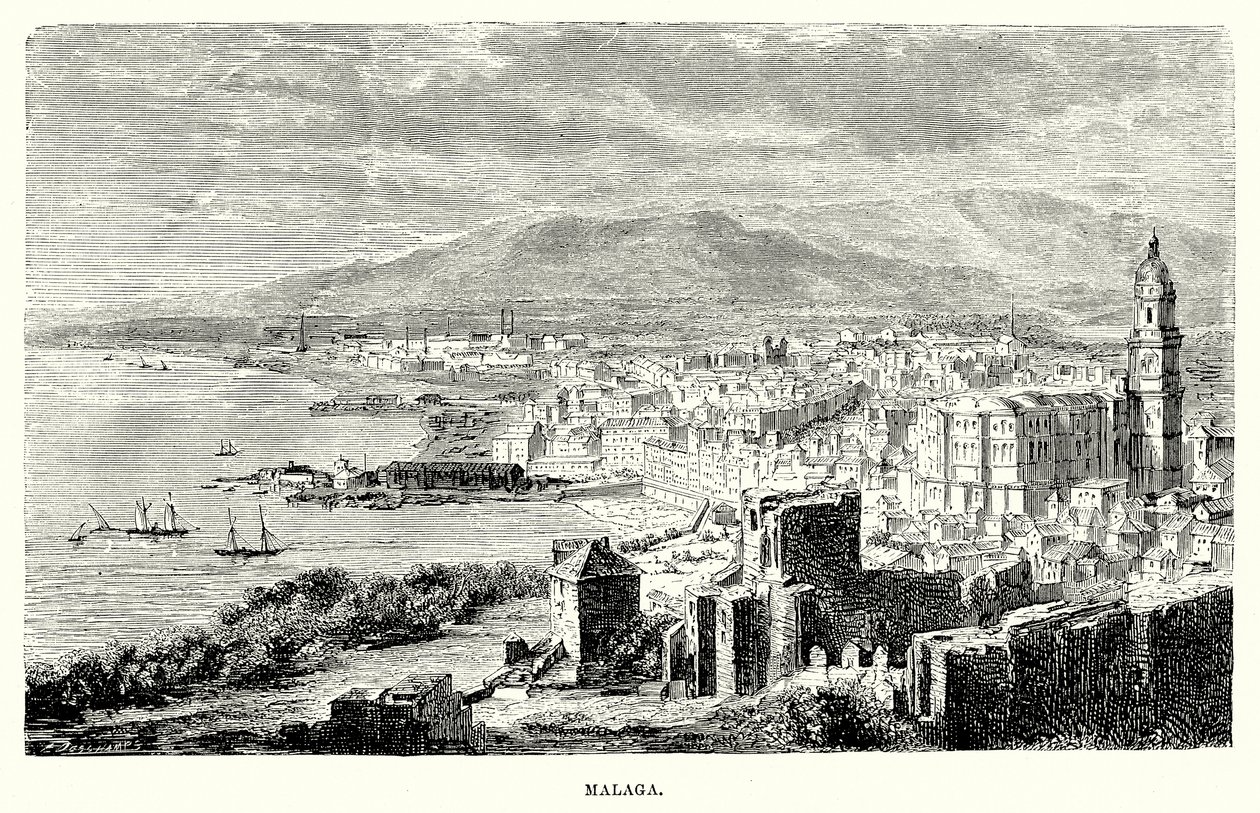 Malaga (incisione) da English School