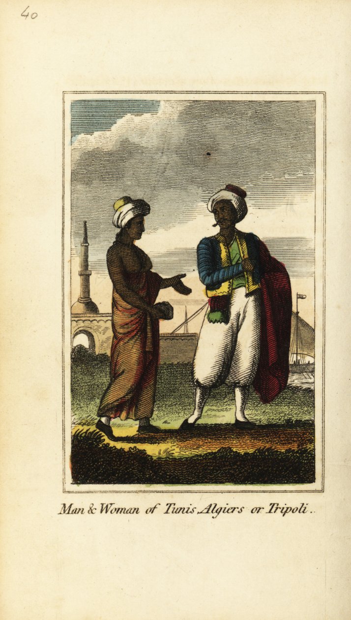 Uomo e donna di Tunisi, Algeri o Tripoli da English School