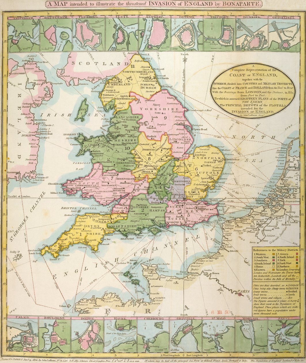 Mappa della Gran Bretagna, che illustra l