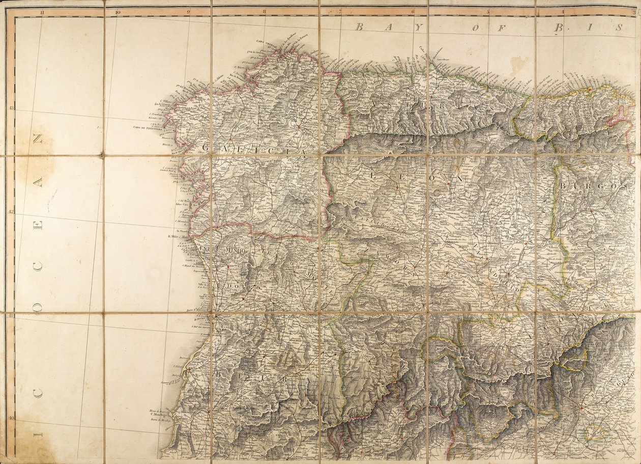 Mappa della Spagna usata dal Duca di Wellington da English School
