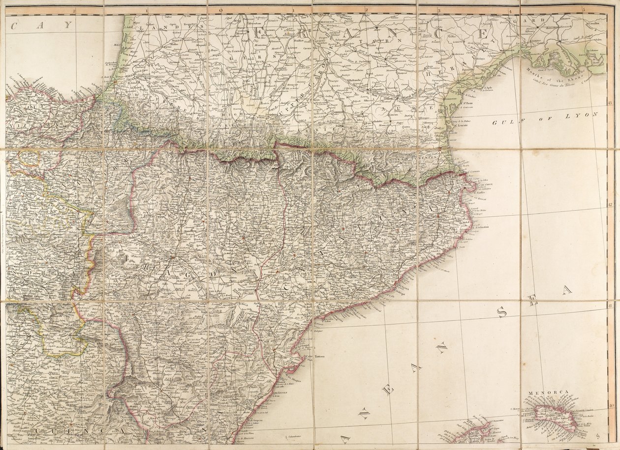 Mappa della Spagna che si dice sia stata usata dal Duca di Wellington da English School