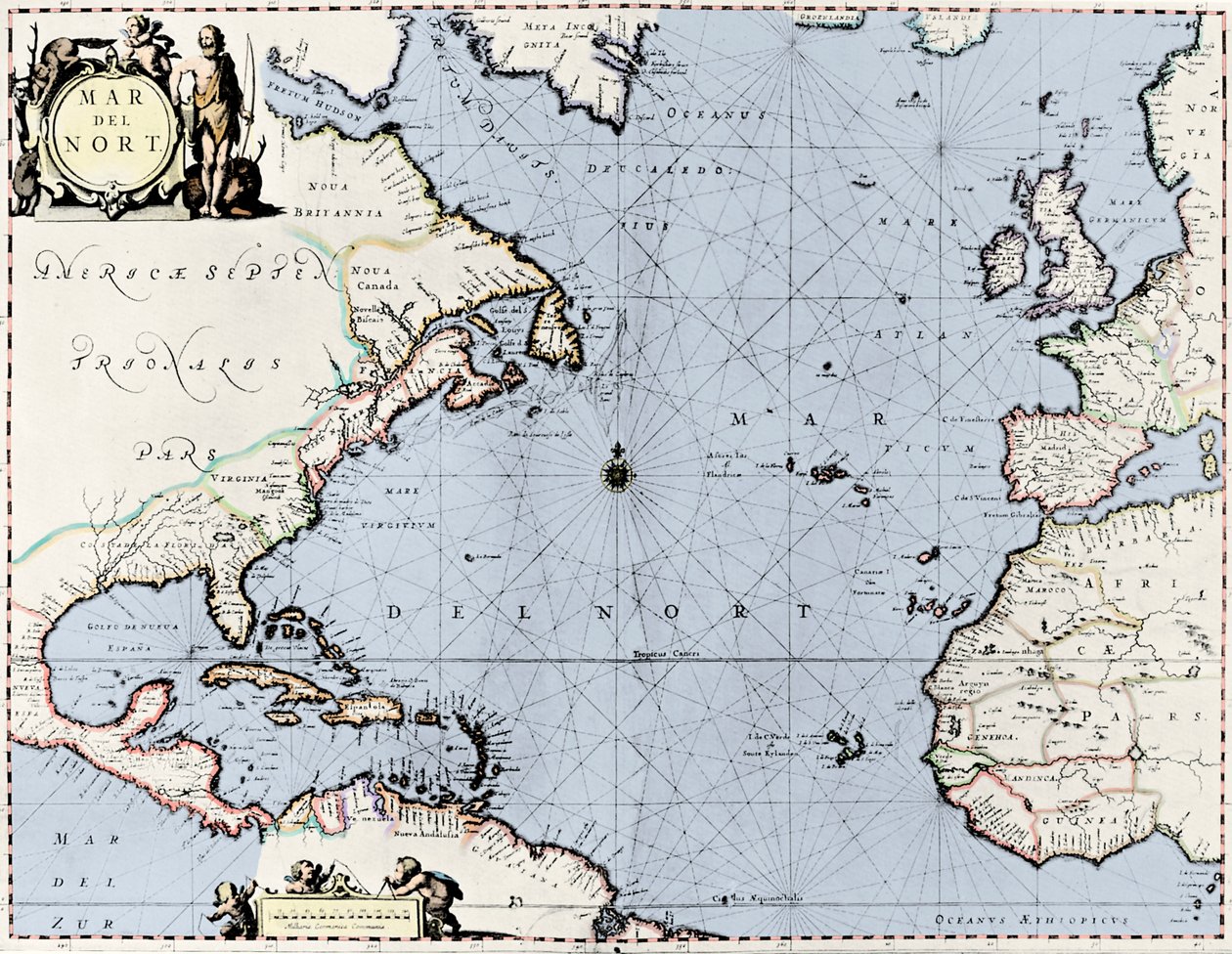 Mappa del Nord Atlantico, da 