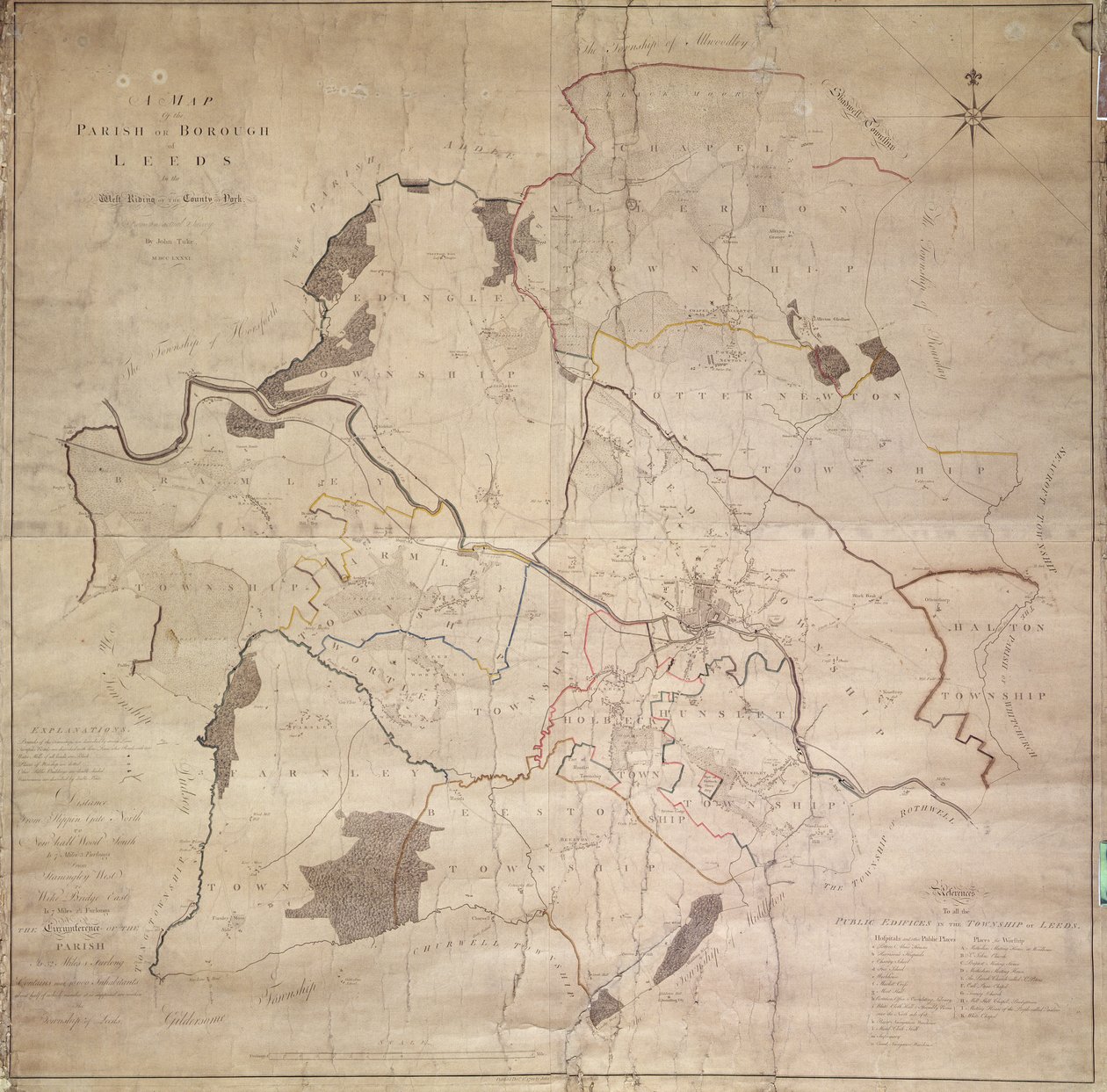 Mappa della Parrocchia o Borgo di Leeds da English School