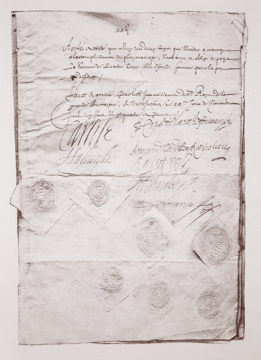 Contratto di matrimonio di Carlo I da English School