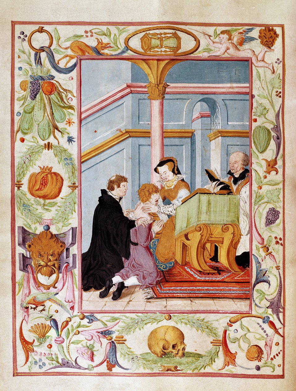 Maria Tudor (1516-58) che cura il male del re da English School