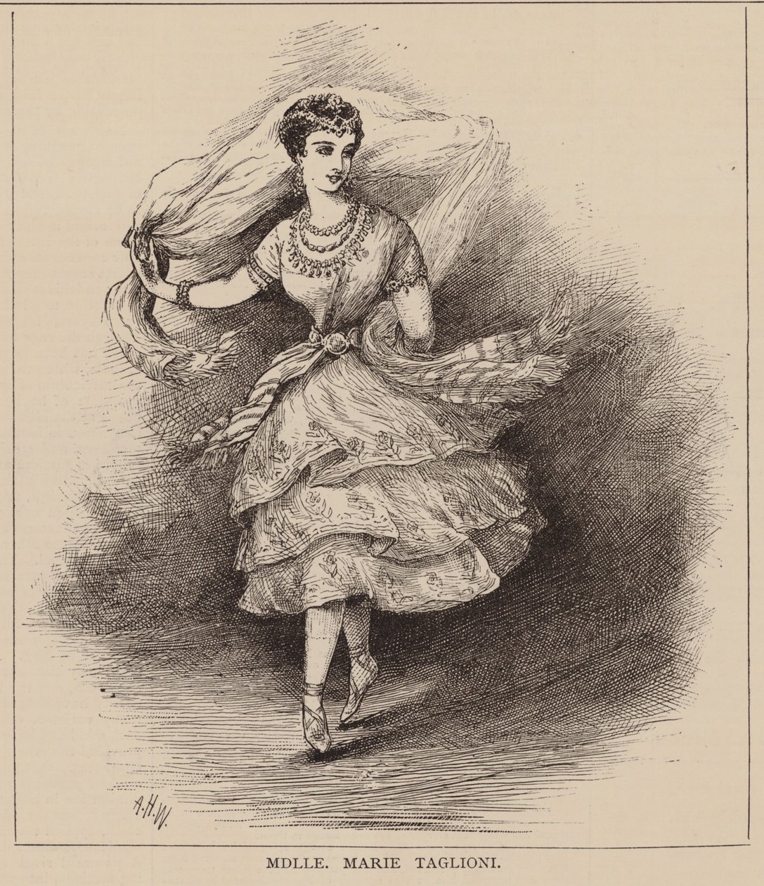 Mdlle Marie Taglioni (engraving) da English School