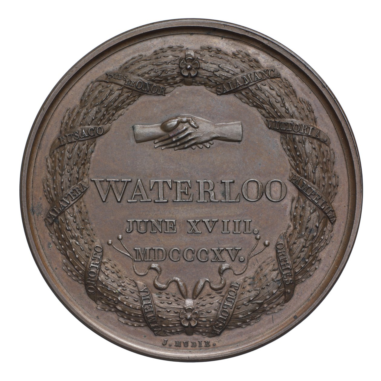 Medaglia commemorativa della Battaglia di Waterloo da English School