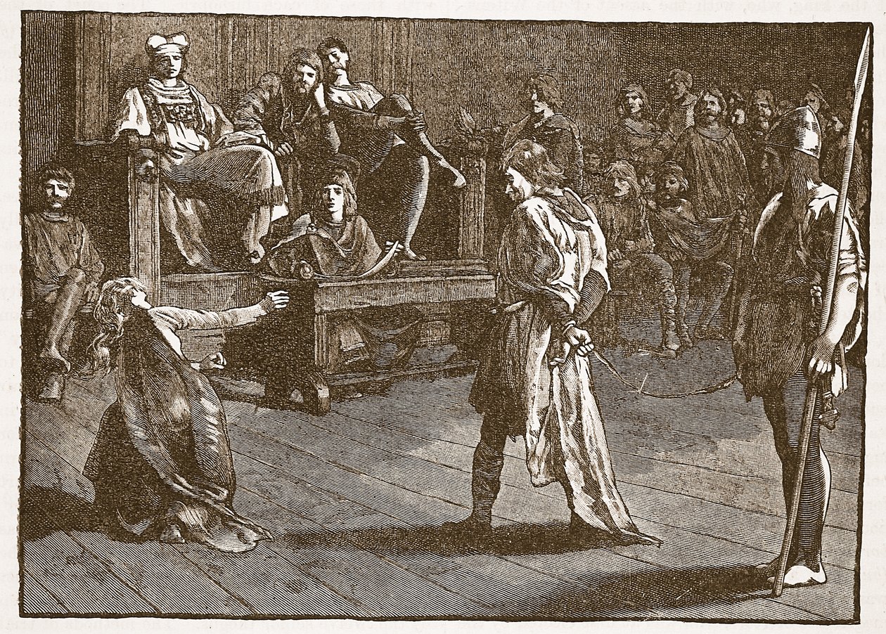 Riunione dello Shire-Moot, c.835, illustrazione da Cassells Illustrated History of England da English School