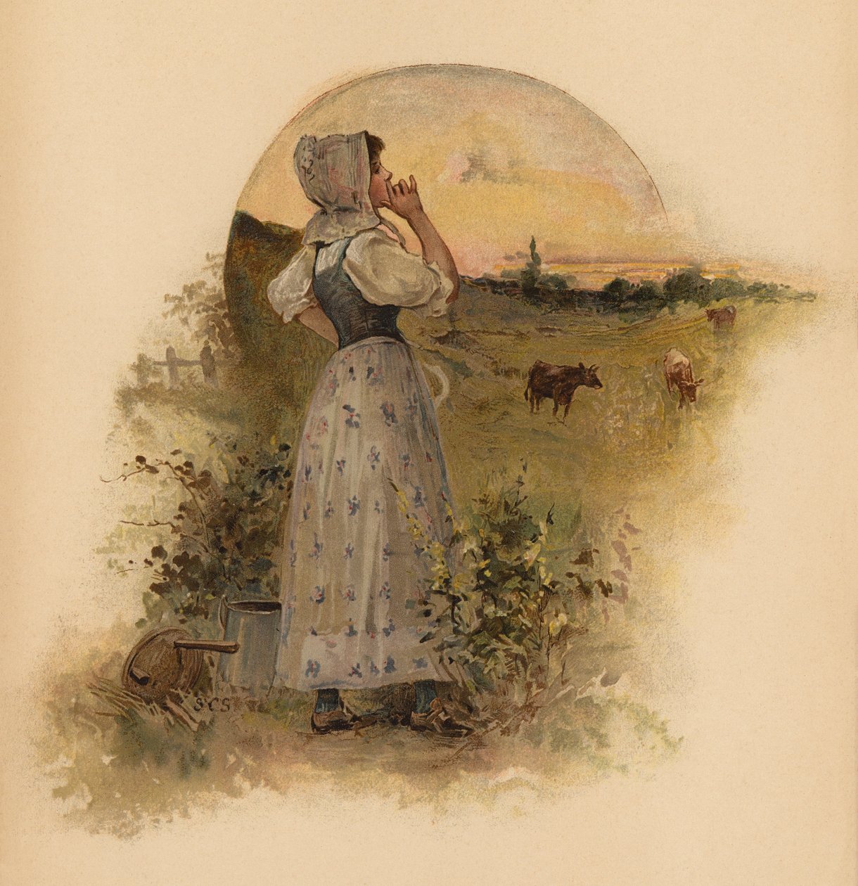 Lattaia (cromolito) da English School