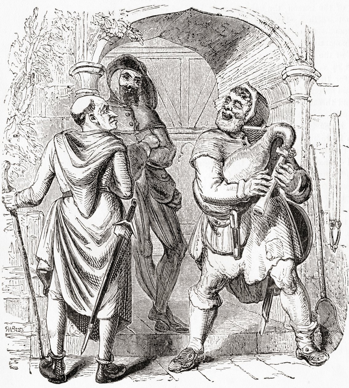 Mugnaio, provveditore e amministratore, da Old England: A Pictorial Museum, pub. 1847 da English School