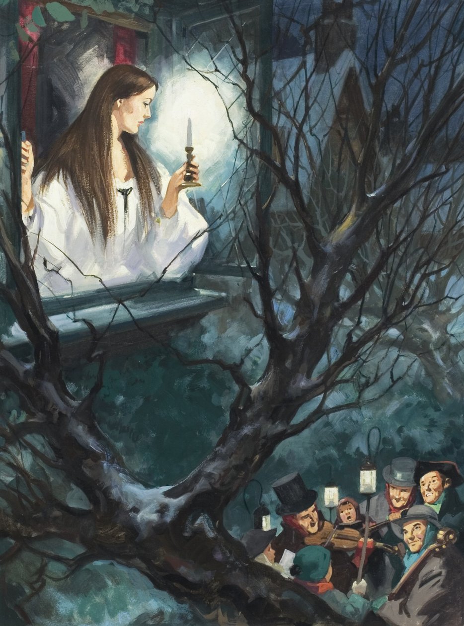 Miss Fancy, da "Under the Greenwood Tree", di Thomas Hardy (1840-1928) (gouache su carta) da English School