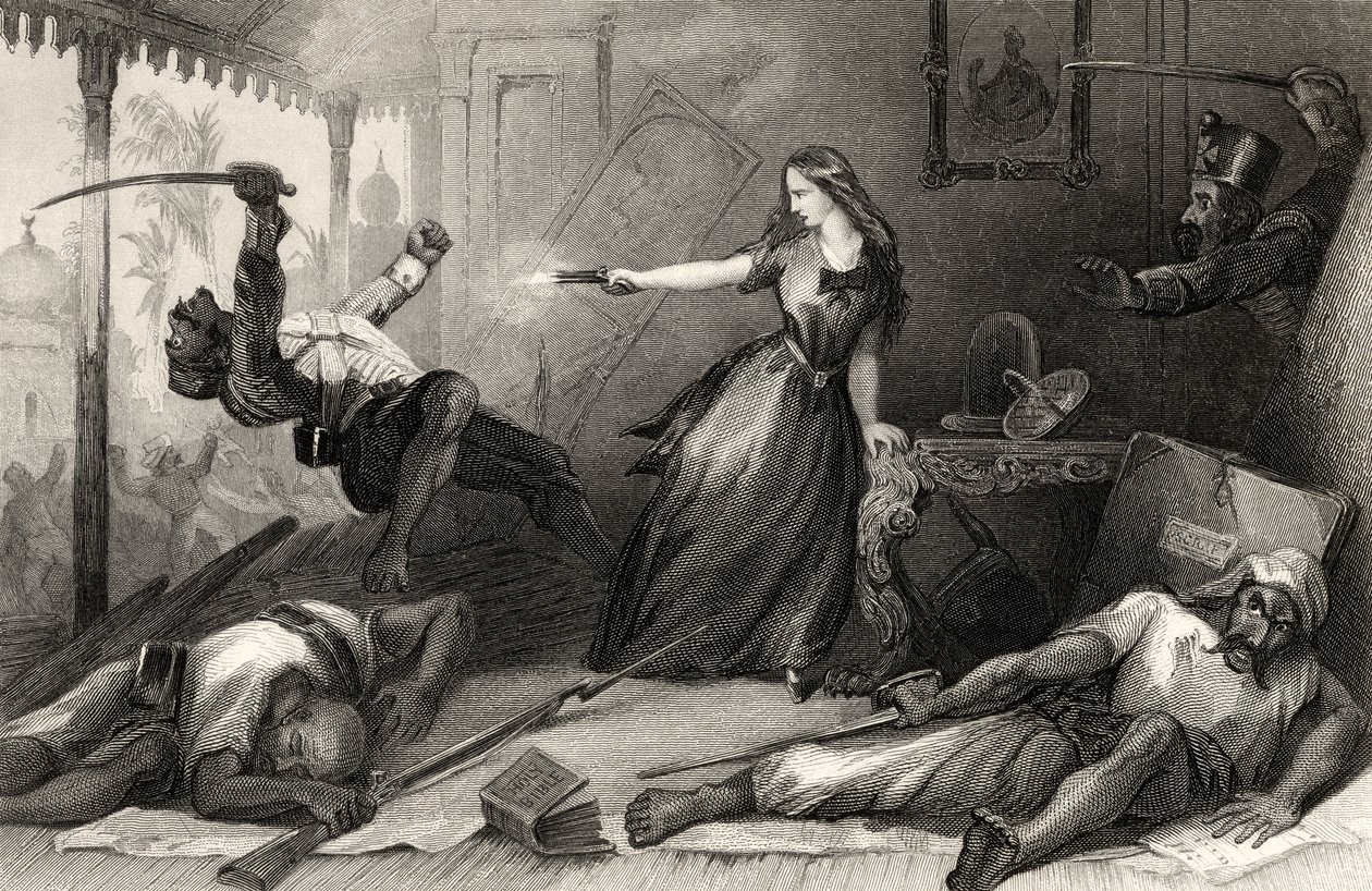 Miss Wheeler che si difende dai Sepoy a Cawnpore nel 1857, da 