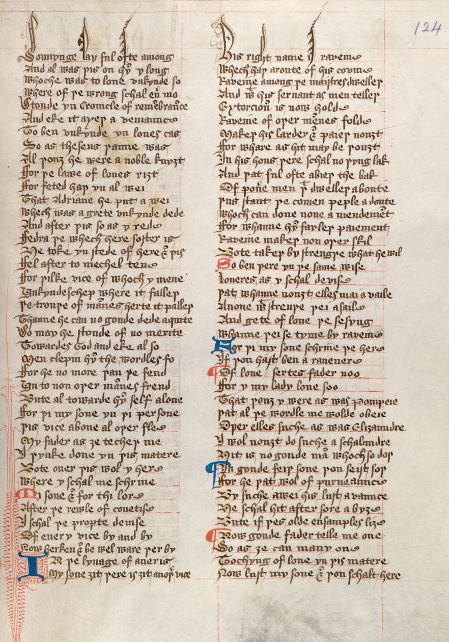 Ms326 f124r, Confessio Amantis di John Gower da English School