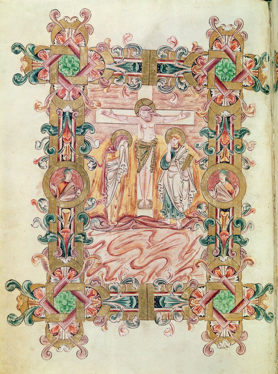 Ms 274 (Y-6) fol.71v La Crocifissione, dal Messale di Roberto di Jumieges, c.1016 da English School