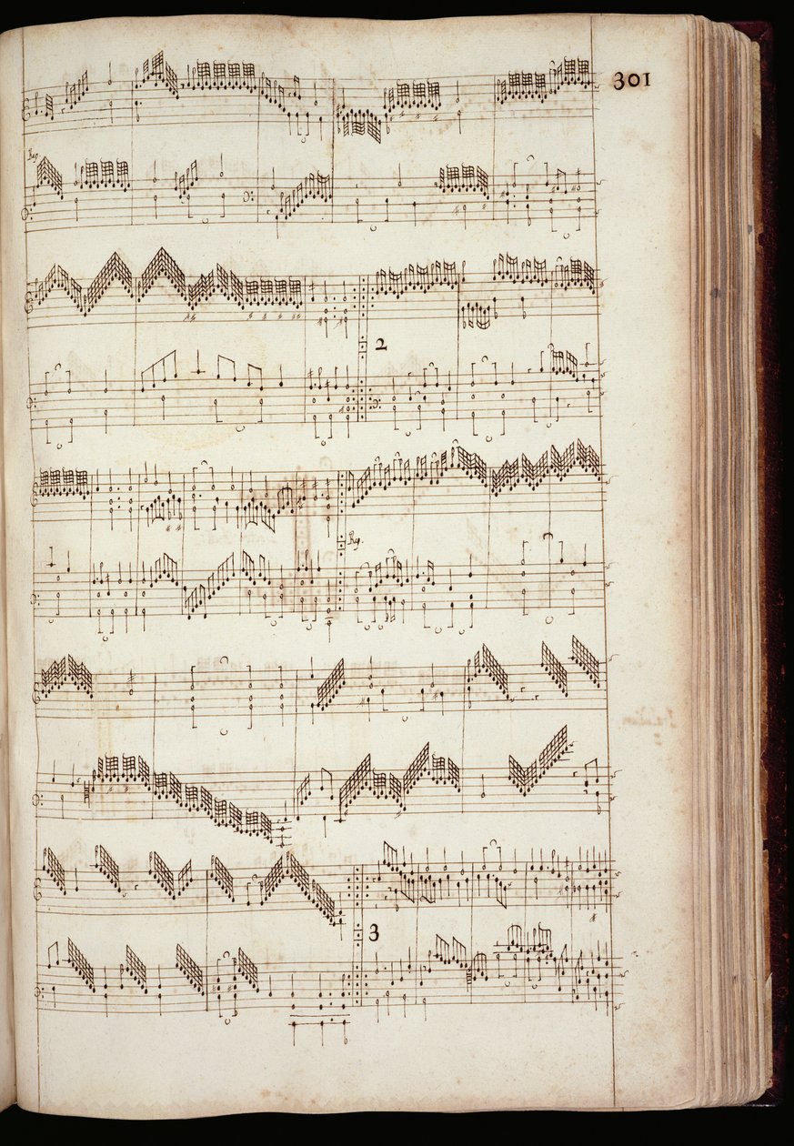 Mu Ms 168, p.301: Pagina dal Fitzwilliam Virginal, un