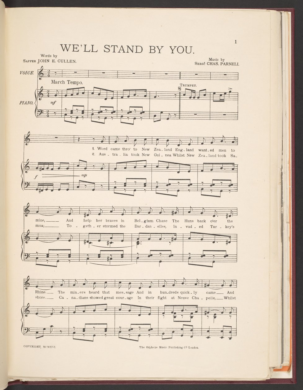 Spartito della canzone 