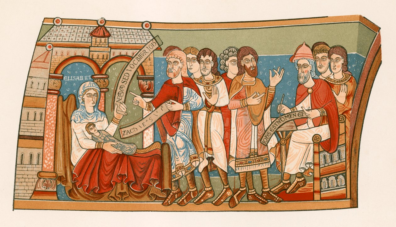 Intitolazione di San Giovanni Battista (litografia a colori) da English School