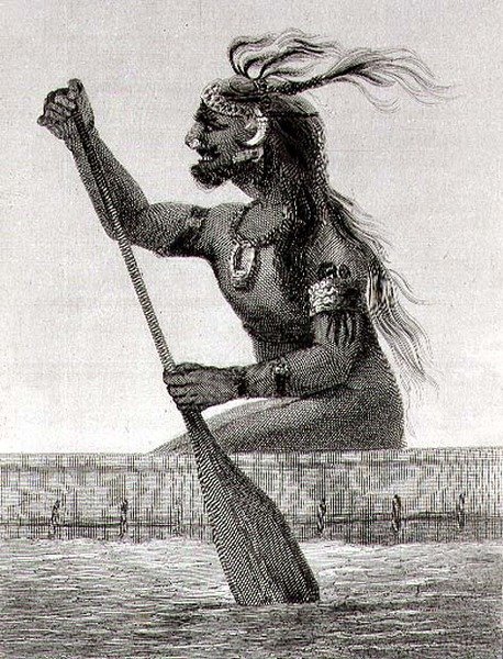 Nativo della Nuova Guinea, inciso da S. Bull da English School