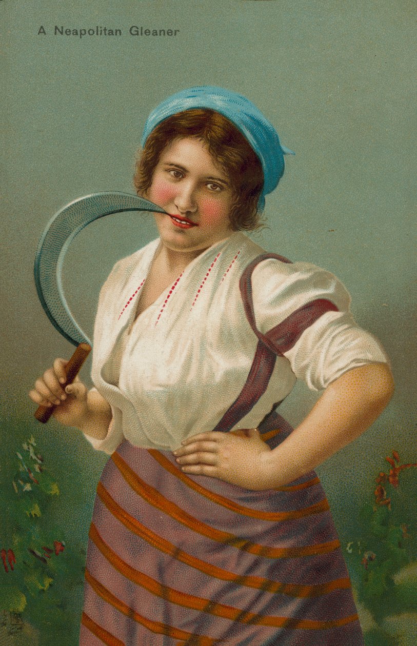 Spigolatrice napoletana (cromolito) da English School
