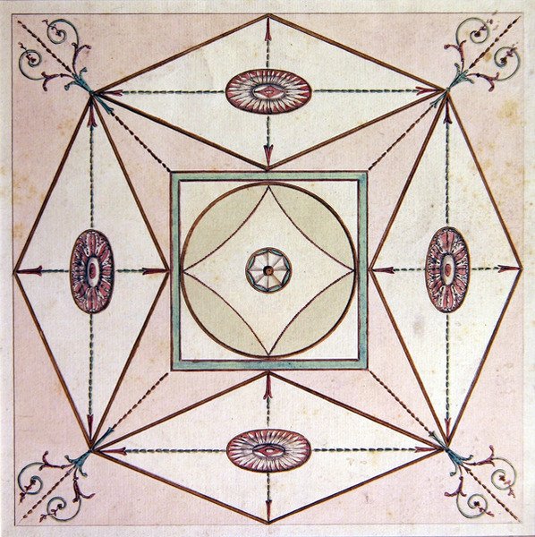 Progetto di soffitto neoclassico, Ugbrook Park, Devon, c.1770 da English School