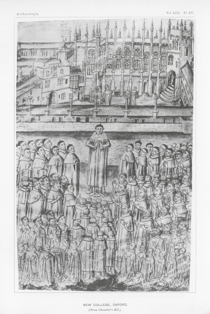 New College, Oxford (litografia) da English School