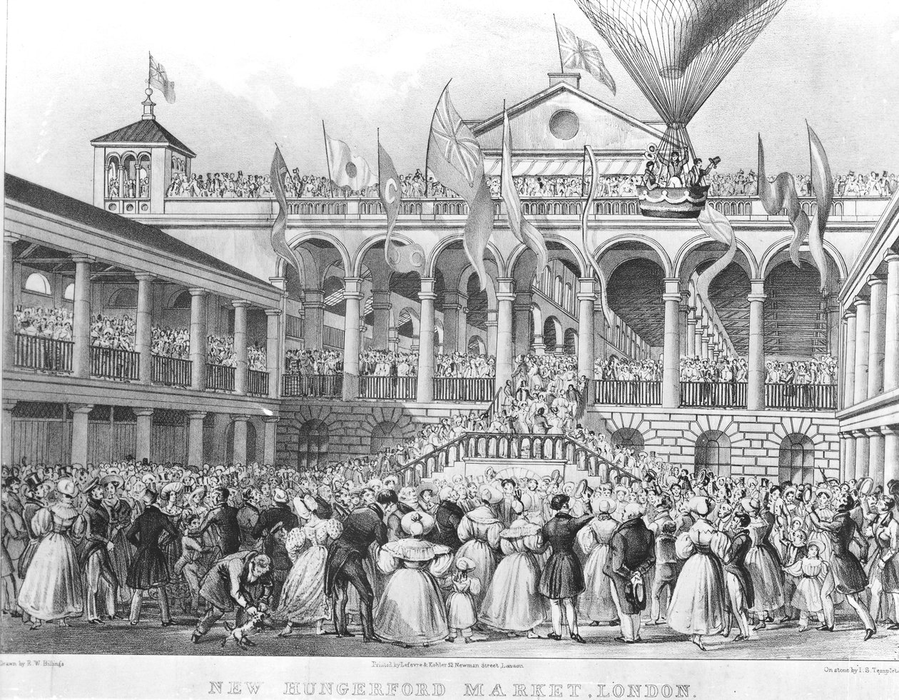 Nuovo mercato di Hungerford, 1833 da English School