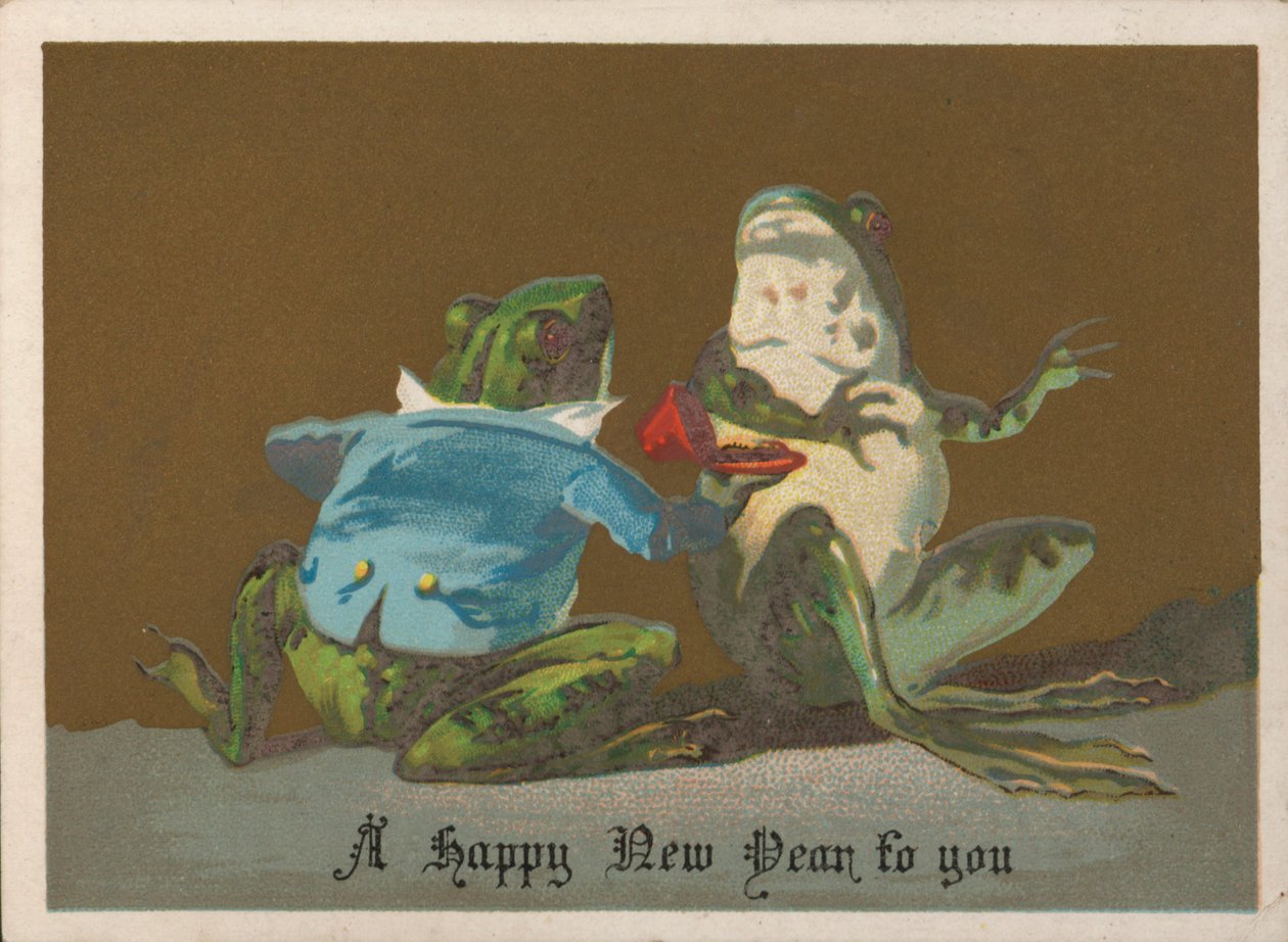 Biglietto di auguri per il nuovo anno (chromolitho) da English School