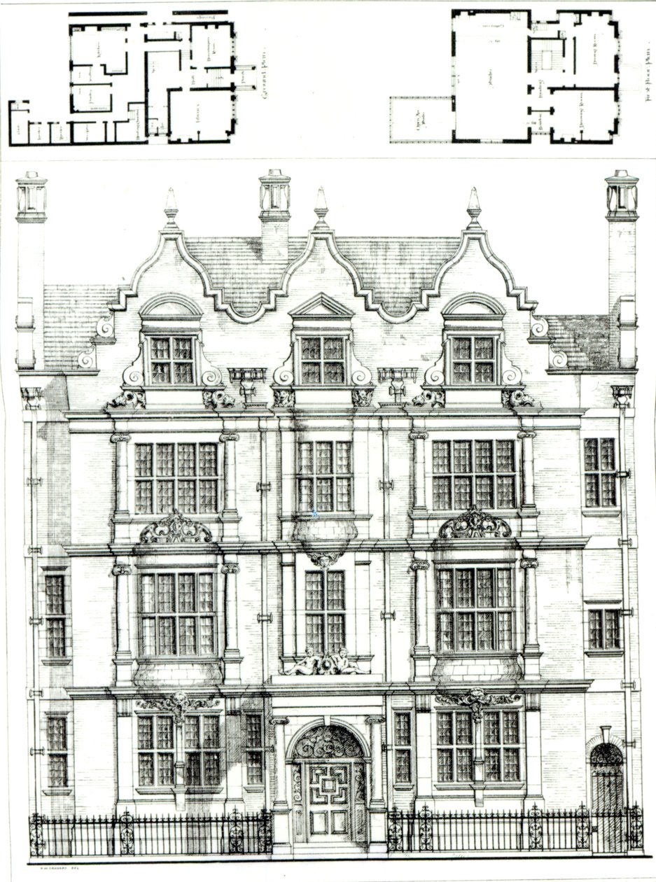 No.70 Ennismore Gardens, South Kensington, da The Building News, 23 luglio 1886 da English School