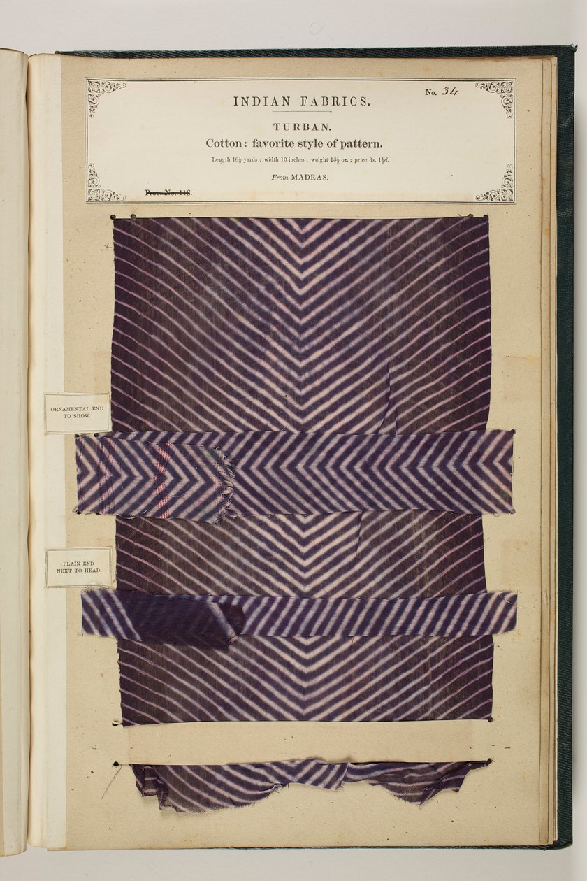 N. 34: Turbante, Tessuti Indiani, compilato da John Forbes Watson da English School