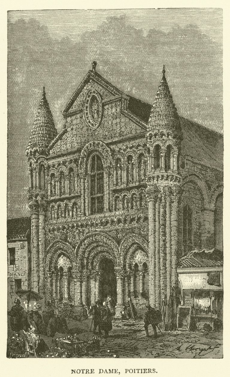 Notre Dame, Poitiers (incisione) da English School